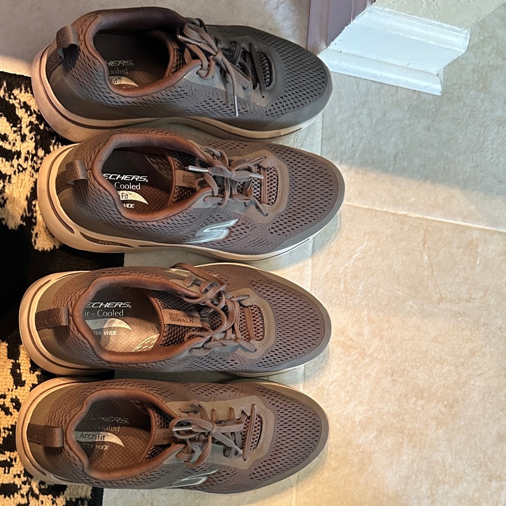 2 Pairs Skechers Men's Taupe Sneakers
